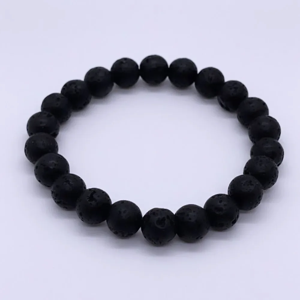 Wool + Pepper Co. Mens Lava Rocks Black Bracelet